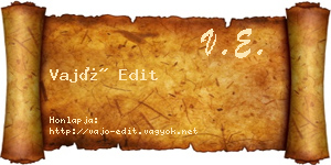Vajó Edit névjegykártya